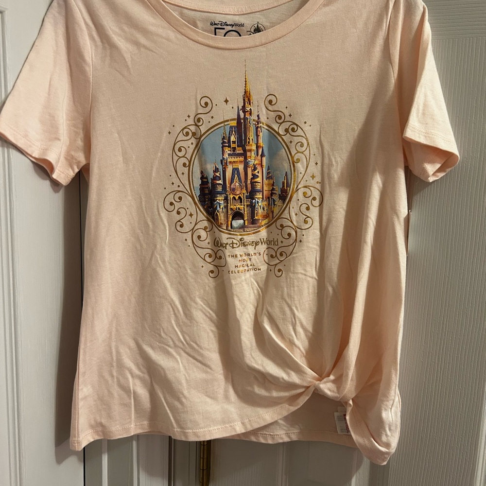 Disney 50th Anniversary Cinderella's Castle T-shirt, Pink, NWT,  Women's XS